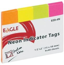 EAGLE Oldaljelölő EAGLE 659-4N papír neon szín 4x40 lap (150-1244) - vectraline