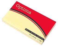 Optima Öntapadós jegyzettömb OPTIMA 75x127mm sárga 100 lap (122942)