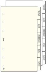 SATURNUS Gyűrűs kalendárium betét SATURNUS M330 elválasztólap fehér lapos (25SM330-FEH) - vectraline
