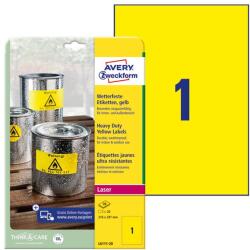 AVERY Etikett AVERY L6111-20 210x297 mm sárga időjárásálló 20 címke/doboz 20 ív/doboz (L6111-20) - vectraline