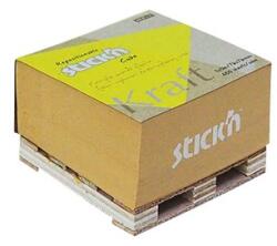 STICK N Öntapadós jegyzettömb STICK`N Kraft cube 76x76mm mini raklapos natúr barna 400 lap (21816) - vectraline