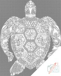  PontPöttyöző - Mandala teknős 40x50 cm Keretezés: Keret nélkül (csak a vászon)