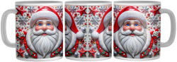  Karácsonyi Díszes Porcelán Télapó - 3D Mintás Bögre (449897)