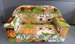 Gyerekágy Pláza Kihajtható gyerekfotel és kanapé Barna szafari