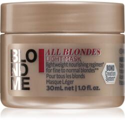 Schwarzkopf Blondme All Blondes Light masca hranitoare pentru par fin si normal 30 ml