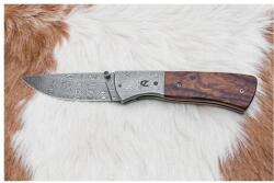 Jiří Čurda Összecsukható damaszkuszi kés 8 cm vasfa 674 (CU0008)