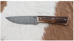 Jiří Čurda Damaszkuszi vadászkés 11 cm szarvas agancs 537 (CU0037)