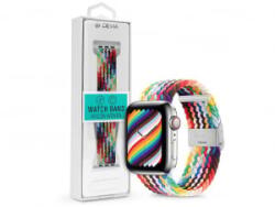 DEVIA Nylon Woven Deluxe Series Sport4 Apple Watch 38/40/41mm fonott szövet sport szíj szivárvány színű (ST381690) (ST381690)