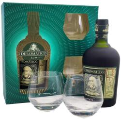 Diplomático Exclusiva rum 2 db Old Fashioned pohárral Új Design DRS (0, 7L / 40%) - goodspirit