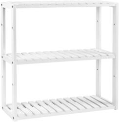 SONGMICS Bambusz polc, állítható magasságú 3 szintes polc 60 x 15 x 54 cm, fehér (BCB13W) - vasbutor