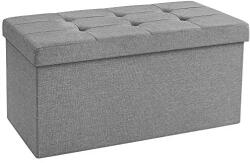 SONGMICS Összecsukható vászon tárolópuff, szürke 76x38x38cm (LSF47G) - mono-shop