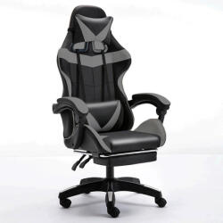 Kelepoyri PB Scaun Gaming Din piele ecologică cu Suport pentru picioare Negru/gri (CHAIR-GAMING-PB-GREY/BLACK)