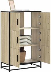 vidaXL Highboard sonoma tölgy 68x35x106, 5 cm gépelt fa és fém (849070)