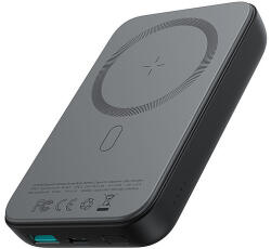 JOYROOM Power Bank 10000mAh 20W Power Delivery gyorstöltő mágneses Qi 15W vezeték nélküli töltő iPhone-hoz, MagSafe Black kompatibilis (JR-W020 fekete)