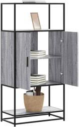 vidaXL Highboard szürke sonoma 68x35x139 cm gépelt fa és fém (849042)