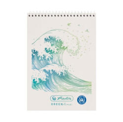 Herlitz Spirálblokk A7 / 50 lap kockás GREENline Hullám (50033553)