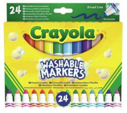 Crayola : Tompahegyű, lemosható filctoll - 24 db-os (71662065706)