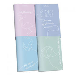 Herlitz Füzet A4/40 lap 3D UV, soft touch fedlappal, kock. , Pastel (09092610)