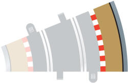 Scalextric pályadarab SCALEXTRIC C8239 - Border, Kerb & Barrier - Curve - R2 - 22.5fok külső (28-C8239)