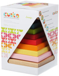 Cubika Piramis 9 darabos fa építőjáték