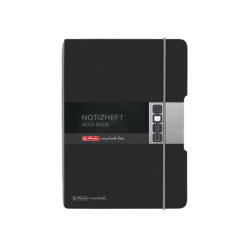 Herlitz my. book flex A5 füzet 40 lapos, pont. , bőrhatású fekete (50033768)