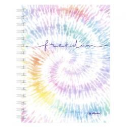 Herlitz Spirál butikkönyv A5 100 lapos kockás Batik Freedom (50044108)