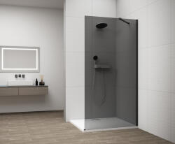POLYSAN ESCA Walk-in zuhanyfal sötétített üveggel 1100x2100 mm, matt fekete ES1211-02 (ES1211-02)