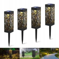 Ikonka 4 db-os napelemes LED lámpa szett, fénynyommal, modern dizájn, IP44, 39 x 6 x 6 cm (KX4972)