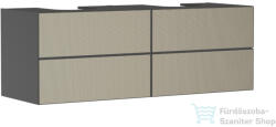 Hansgrohe XEVOLOS E 157x55 cm-es 4 fiókos fali szekrény pult nélkül, matt palaszürke/texturált bronz 54201390 (54201390)
