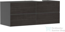 Hansgrohe XEVOLOS E 137x55 cm-es 4 fiókos fali szekrény pult nélkül, jobbos kivágású pulthoz, matt palaszürke/sötét tölgy 54241730 (54241730)