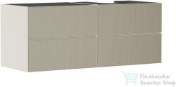 Hansgrohe XEVOLOS E 137x55 cm-es 4 fiókos fali szekrény pult nélkül, jobbos kivágású pulthoz, matt homok/texturált bronz 54240390 (54240390)