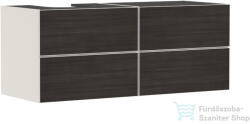 Hansgrohe XEVOLOS E 137x55 cm-es 4 fiókos fali szekrény pult nélkül, balos kivágású pulthoz, matt homok/sötét tölgy 54237730 (54237730)