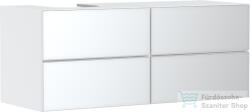 Hansgrohe XEVOLOS E 137x55 cm-es 4 fiókos fali szekrény pult nélkül, balos kivágású pulthoz, matt/metálfehér 54236320 (54236320)