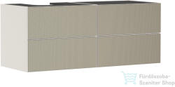 Hansgrohe XEVOLOS E 137x55 cm-es 4 fiókos fali szekrény pult nélkül, balos kivágású pulthoz, matt homok/texturált bronz 54237390 (54237390)