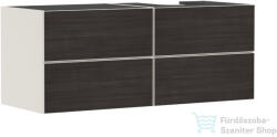 Hansgrohe XEVOLOS E 137x55 cm-es 4 fiókos fali szekrény pult nélkül, jobbos kivágású pulthoz, matt homok/sötét tölgy 54240730 (54240730)