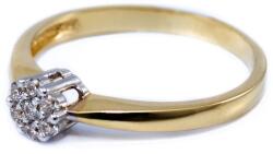 Ékszershop Köves virágos bicolor arany eljegyzési gyűrű (SZ27) - ekszershop - 99 180 Ft