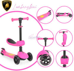 Lamborghini 2IN1 ráülős roller Pink