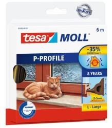 TESA Ajtó- és ablaktömítő szalag, 9 mm x 6 m, TESA tesamoll P profil, barna öntapadó huzattömítés (05390-00103-00)