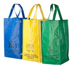 Szelektív hulladékgyűjtő táskák 3db laminált non-woven anyagból