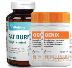 GENIX fogyókúrát segítő kapszula 2x60 db + ajándék Fat Burner zsírégető