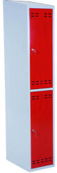 INTRA Fém öltözőszekrény INTRA, 2 rekeszes, piros/szürke (4011071334)