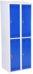 INTRA Fém öltözőszekrény INTRA, 4 rekeszes, kék/szürke (4011071332)