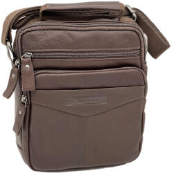  Borseta de umar pentru barbati din piele de bovina: Ruff Ryder: 22 x 19 x 6 cm, Maro Inchis