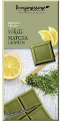 Bio Benjamin BIO, vegán fehér csokoládé citrommal és matcha teával 60 g - mentes