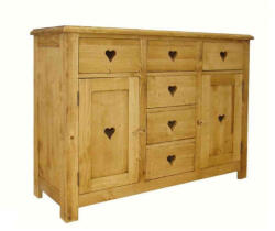 Dobos-Bútor Fenyő 2 ajtós 6 fiókos komód - fenyobutor1 - 190 100 Ft