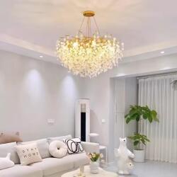 Candelabru Eva Cristal, 8 Becuri E14, Auriu (ls R9103/800 R)