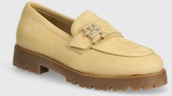 Tommy Hilfiger nubuk mokaszin CLEATED NUBUCK BOAT SHOE bézs, platformos, FW0FW08062 - bézs Női 40
