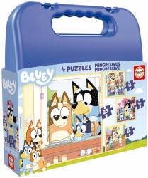 Educa Puzzle pentru copii în servietă Educa 4 în 1 - Bluey (EDU19830) Puzzle