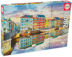 Educa Puzzle Educa din 2000 de piese - Apus in portul Copenhaga (EDU19278) Puzzle