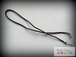  Fonott műbőr nyaklánc alap - sötét barna